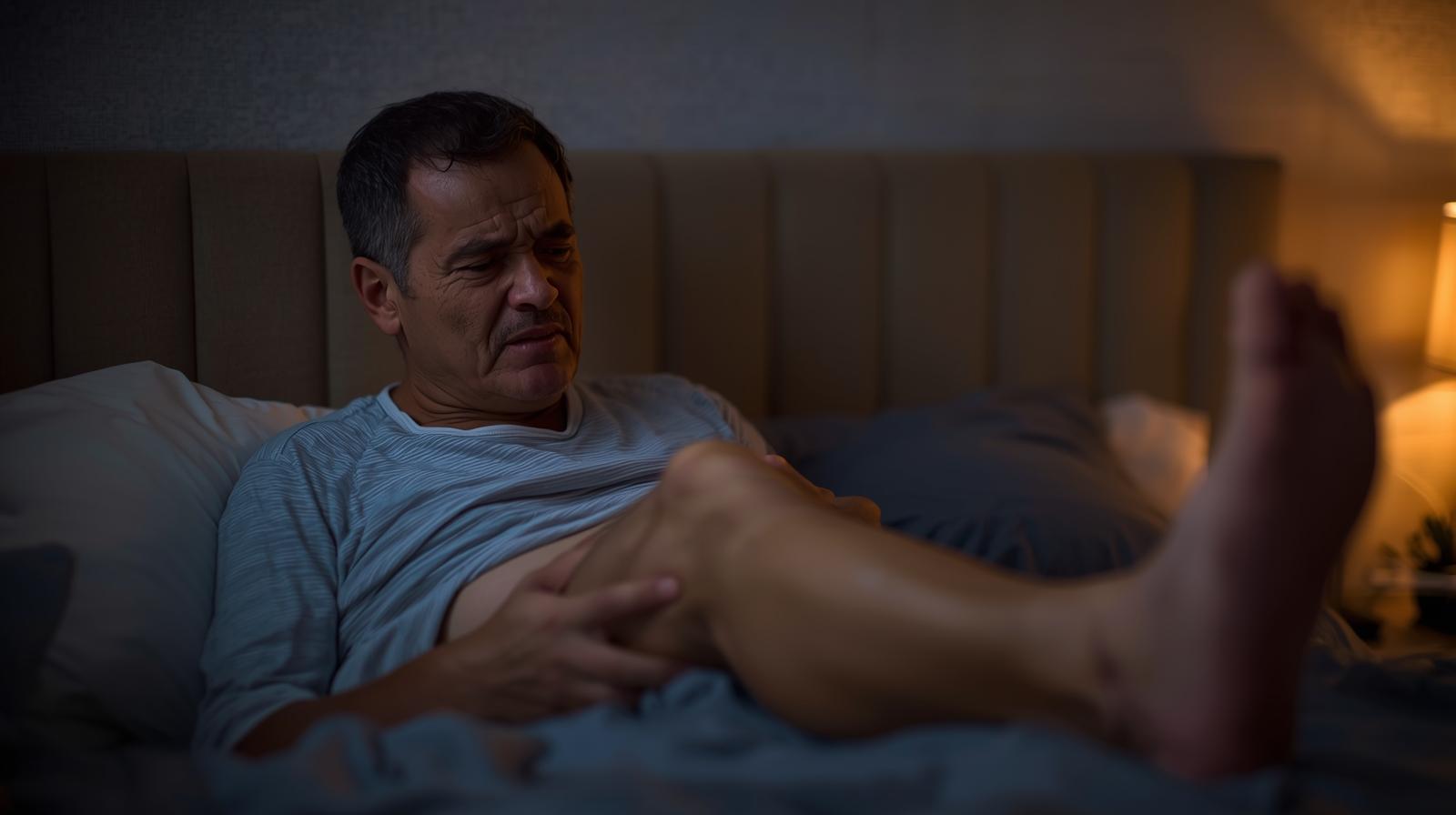 Calambres musculares nocturnos en la pierna que interrumpe el sueño