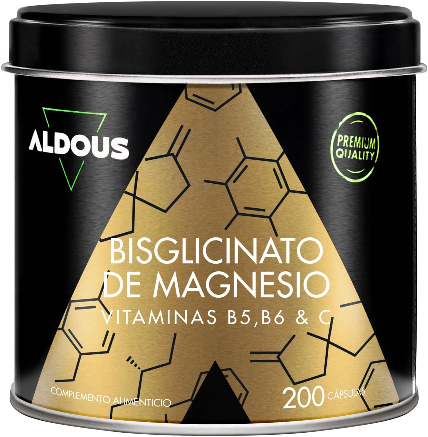 Envase de Aldous Bisglicinato de Magnesio vendido en Amazon